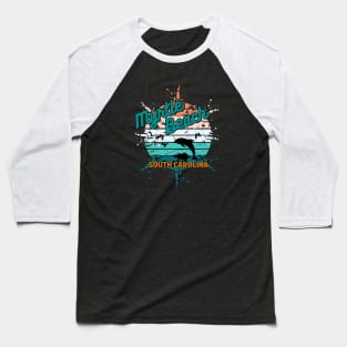 Myrtle Beach South Carolina Retro Vintage Sunset Baseball T-Shirt